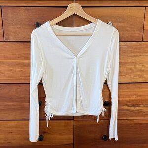 lululemon Women’s White Side Cinch Ribbed Cardigan Size 6